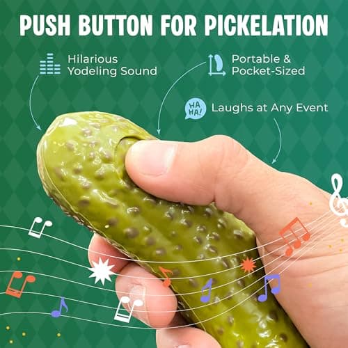 DR DINGUS Yodeling Pickle (1 Pickle) Sings Dill-lightful Musical Yodel Song - Hilarious Laughs - Singing Novelty Gag Gift for Friends Family Coworkers Office Students Classroom