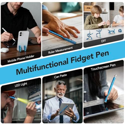 Cool gadget with LED light, transforms into robots, stress relief desk toy, birthday graduation anniversary gift for him Fidget Pen Gift, Multifunction Stress Relief Fidget Toy for Teens and Men B0GZYWB5K5