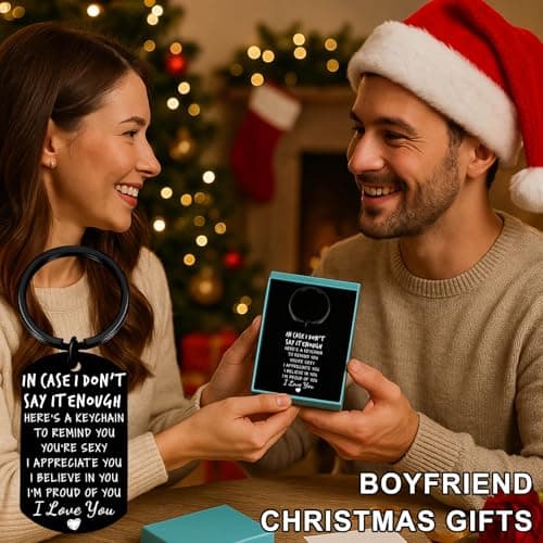 Gifts for husband Boyfriend I Love You Gifts for Him Her Wife Girlfriend Mens Stocking Stuffers, Gift Box, Engraved Keyring Boyfriend Keychain Husband Anniversary Christmas Valentines Birthday Gifts B0DSS766P4
