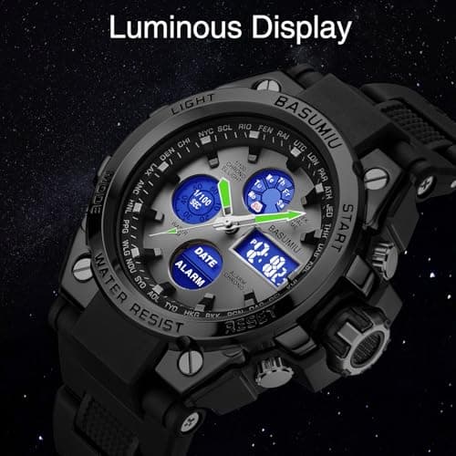 BASUMIU Military Tactical Watches for Men Luxury Black Digital Work Mens Watches Sport Dive Men's Wrist Watches Waterproof Cheap
