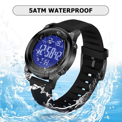 MONDISOLT Military Black Waterproof Sports Wrist Watches for Men Digital Tactical Mens Sport Watches Waterproof Military