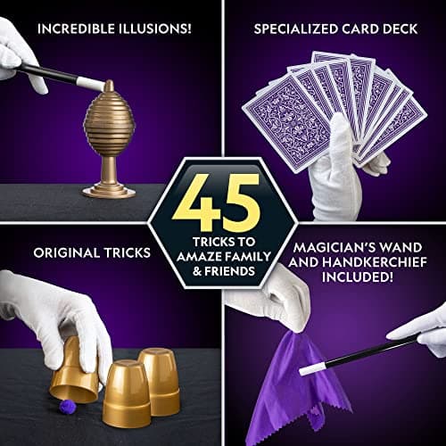 Perform Classic Illusions, Performance Props, STEM Learning, Video Instructions from a Professional Magician, Birthday Gift National Geographic Kids Magic Kit with 45 Tricks for Kids Ages 8-12 B0D24LTPS7