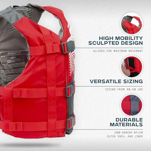 Stohlquist Universal Fit Adult Life Jacket PFD (4 Pack) Coast Guard Approved, for Men and Women 90+ lbs, Lightweight Neoprene and Adjustable, Ideal for Boating, Kayaking & Water Sports