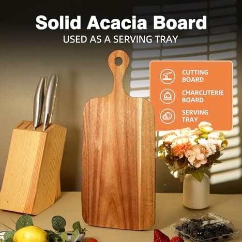 The Perfect Housewarming Gift! Wooden Cutting Boards Set with Utensils & Napkin - Charcuterie, Cheese, Serving Tray for New Home, Kitchen Decor B0GFL2Y7QD