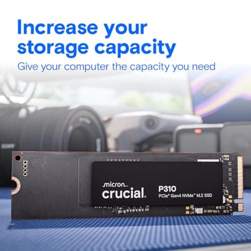Crucial P310 1TB SSD, PCIe Gen4 NVMe M.2 2280, Up to 7,100MB/s, for Laptop, Desktop (PC), & Handheld Gaming Consoles, Includes Acronis Data Recovery Software, Solid State Drive - CT1000P310SSD801