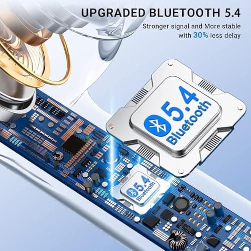 Wireless Earbuds,Bluetooth 5.4 Headphones Bass Stereo,Bluetooth Earbuds with ENC Noise Cancelling Mic,IPX8 Waterproof in Ear Earphones,48H Playtime LED Display in-Ear Ear Buds for iPhone/Android/iOS