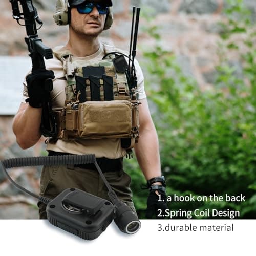 6 Pin PTT Adapter Handheld Microphone Shoulder Speaker Compatible with PRC152/163 Two Way Radio