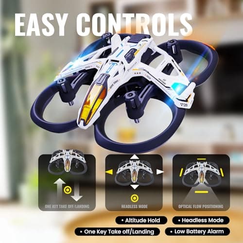 HISINGY MACH 500 Tiny Drones for Kids, Mini Micro Nano Indoor RC Quadcopter for Age 8-12 10-15 12-14,Kids Drone with LED Light,Optical Flow Positioning,3 Speeds,Toys Gifts for Teen Boys Girls