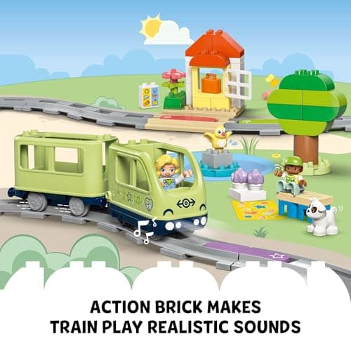 Building Toys for Toddlers, Ages 2+, Train Set, Develops Fine Motor Skills, W/ Larger Bricks & Figures, 57 Pieces, Gift Idea LEGO DUPLO Interactive Adventure Train 10427 B0CV2BX49N