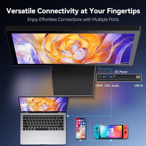 Touch Screen Monitor 21.5 Inch FHD 1920x1080P Industrial PC Display, HDMI VGA Touchscreen Computer Monitor for Laptop PS4 Xbox, 75Hz Desktop Touch Display, Black