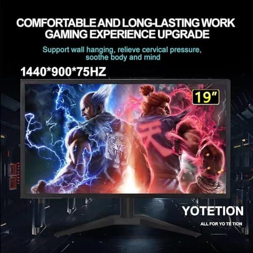 19-inch Full HD 75Hz Small Thin Monitor for laptops, Computers and desktops, HD+ 1440 x 900p, Anti-Glare, LED Display, VGA/HDMI Connection