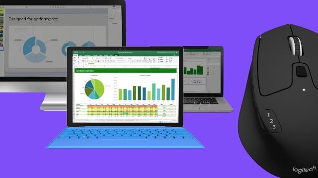 Logitech M720 Triathlon Wireless Mouse, Bluetooth, USB Unifying Receiver, 1000 DPI, 6 Programmable Buttons, 2-Year Battery, Compatible with Laptop, PC, Mac, iPadOS - Black