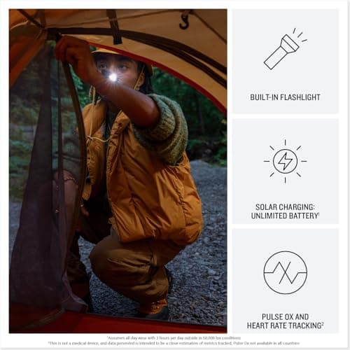 Garmin Instinct® 3 45mm, Solar Charged Display, Rugged Outdoor GPS Smartwatch, Metal-Reinforced Bezel, Built-in Flashlight, Black