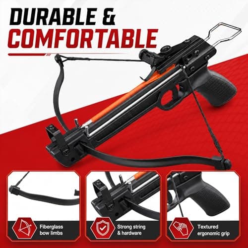 Armory Replicas™ Mini Self-Cocking Crossbow Collection – Aluminum & Fiberglass Compact Archery Crossbows, 50lb to 80lb Draw Weight Models with Safety System & Starter Bolt Sets