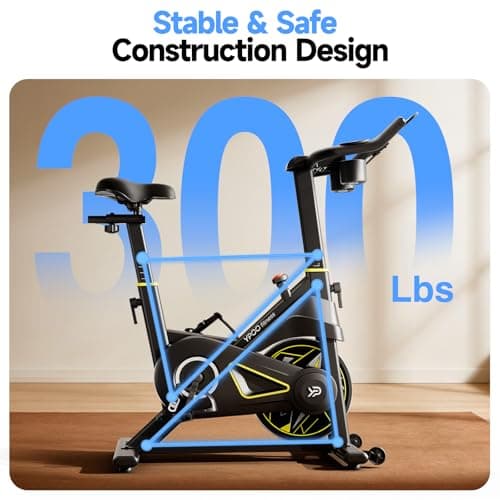 Exercise Bike, Adjustable Magnetic Resistance Stationary Bikes for Home Cardio with Exclusive App, Indoor Bike with 330lbs Weight Capacity Comfortable Seat, Tablet Mount and Fitness Courses