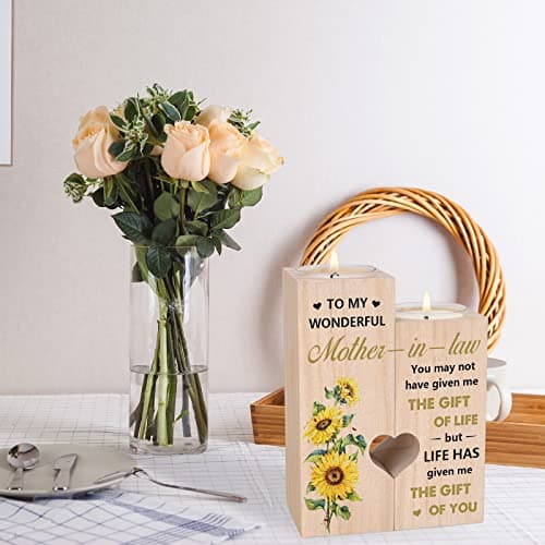 Mother's Day Christmas Birthday Gifts for Mother-In-Law, Mother of the Groom Gifts Mother in Law Gift, Candlestick - Gifts for Mother in Law B0C4JKV1QL