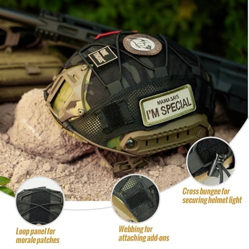 OneTigris Helmet Cover, Tactical Fast Cloth for Ops-Core Fast PJ Helmet in Size M/L, OneTigris PJ Airsoft Cover in Size M/L