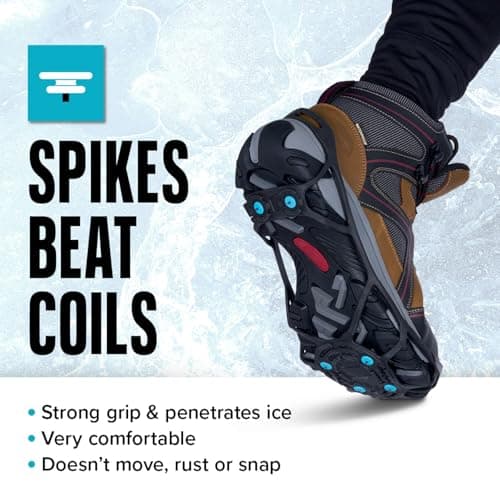 Due North Everyday G3 Ice Cleats for Shoes & Boots - Traction Spikes for Men & Women to Improve Grip on Snow & Ice