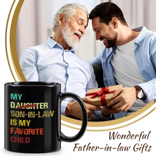 YHRJWN My Son In Law Is My Favorite Child Mug-11Oz, Funny Gift for Mother-in-Law or Father-in-Law, Ceramic Coffee Mug for Mother's Day, Father's Day, Birthday, Christmas B0FNNBHKXR