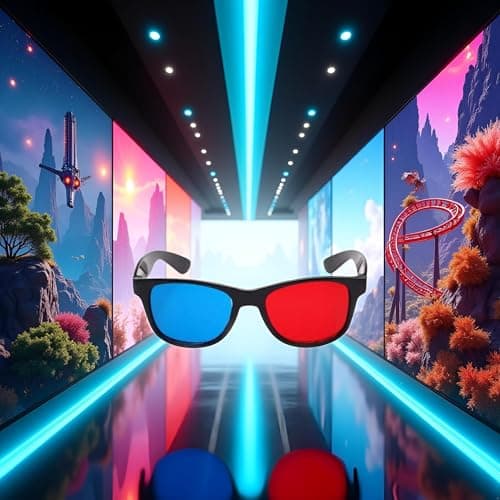 3Pcs Red and Blue 3D Glasses Universal TV Movie Dimensional Video Frame 3D Glasses DVD Game Glass 3D Style Glasses for 3D Movies Games, 3D Viewing Glasses, Televisions and Video