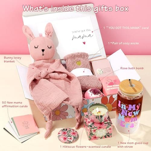 New Mom Gifts, Postpartum Essentials Gifts for Mom, Pregnancy Gift Basket After Birth, First Time Mothers Day Gift for Women