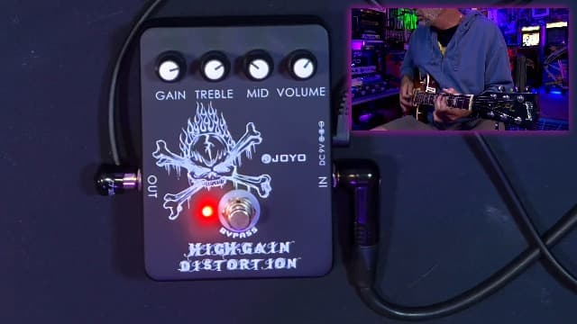 JOYO High Gain Distortion Pedal from AC/DC Crunch to Heavy Metal with Full Range EQ for Electric Guitar Effect - Bypass (JF-04)