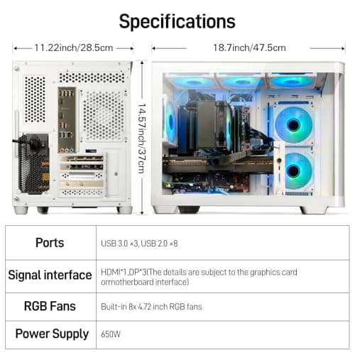 LXZ Gaming PC Desktop - Ryzen 7 9700X, Radeon RX 9060 XT 16GB, 32GB DDR5 RAM, 2TB NVMe 4.0 SSD, 850W PSU - Ready for 1440p & 4K 8K Gaming, VR, and Streaming Tower Computer (White)