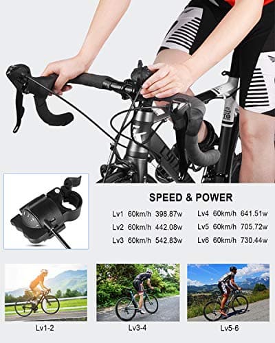 Bike Trainer, Magnetic Bicycle Stationary Stand for Indoor Exercise Riding, 26-29" & 700C Wheels, Quick Release Skewer & Front Wheel Riser Block Included