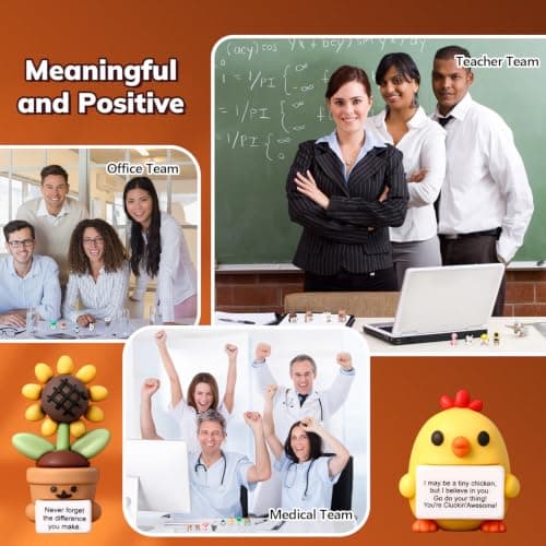 Desktop Ornaments, Christmas, Valentine's, Inspirational Gifts, for Employees, Coworkers, Staff, Teachers, Teams, and Friends Gejoy 16 Pcs Mini Rubber You Rock Figures Positive Gifts, 16 Style Novel B0FQNZSM8V