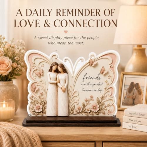 Thanksgiving, Christmas Gift for Friends, Besrt Friend, Friend Birthday Gifts for Women, 2-layer Acrylic and Wood Desk Decor Friendship Gifts for Women, Birthday Gifts for Friends, Friendship Plaques B0H8SXKFP6