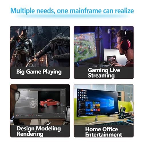 suevery High End Desktop Computer | Ryzen 7 5700X + RTX 5060 8G | 32GB DDR4 + 1TB SSD | WIFI6| Streaming Office VR Home Video 5K Editing Gaming PC