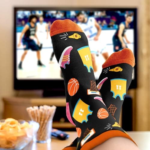Basketball Socks for Men, Women & Youth – Funny Basketball Gifts, Stocking Stuffers, Novelty Socks for Players, Coaches, Boys & Girls, and Cool Sport Accessories for Christmas