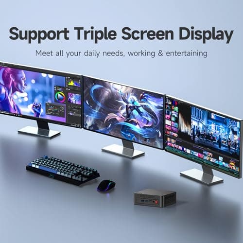 wo-we P6 AMD Ryzen 5 3550H Gaming Mini PC (Beats N150/N100/N97),16GB RAM 512GB SSD 4C/8T,4K Triple Displays, Light Gaming Mini Computers Home Theater Office Business Education