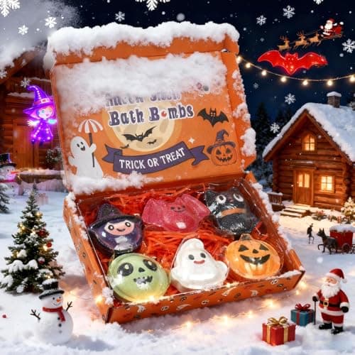 Halloween Bath Bombs for Kids & Women, Handmade Spooky Bath Bomb Set of 6 Fun Shapes – Perfect Gifts for Kids, Skin Care Bathbombs for Girls’ Spooky Celebration