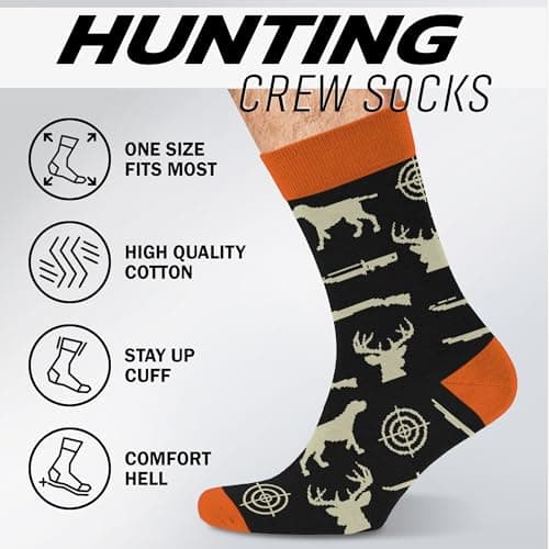 Hunting Accessories for Men, Dad - Funny Deer & Duck Hunting Socks - Stocking Stuffers, Christmas Gift B0GCCP51NT