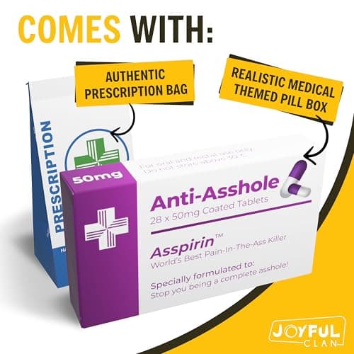 Funny Joke Pill Box Prank - Gag Gifts for Men & Women – Funny Gifts for Him or Her – Unique Inappropriate Novelty Gift – Birthday Gifts for Women – Rude Silly Presents for Boyfriend Dad Uncle