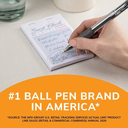 BIC Glide Bold Black Ballpoint Pens, Bold Point (1.6mm), 4-Count Pack, Retractable Ballpoint Pens With Comfortable Full Grip