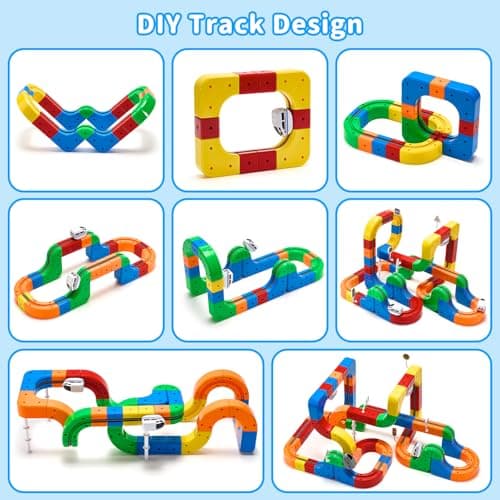 Electric Train Set for Kids, 81 Pcs Building Toy Train Track Gravity-Defying 3D Embedded Layouts & Motorized Car,STEM Gifts for Boys and Girls Ages 4-6 5-7 6-8