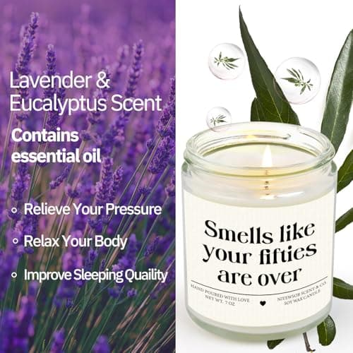 Niyewsor 60th Birthday Gifts for Women Men, Sixty Birthday Candle, 1965 60th Birthday Decorations for Woman Men, 60 Year Old Bday Gifts for Friends, Sister, Mom, Dad, Handmade, 7oz