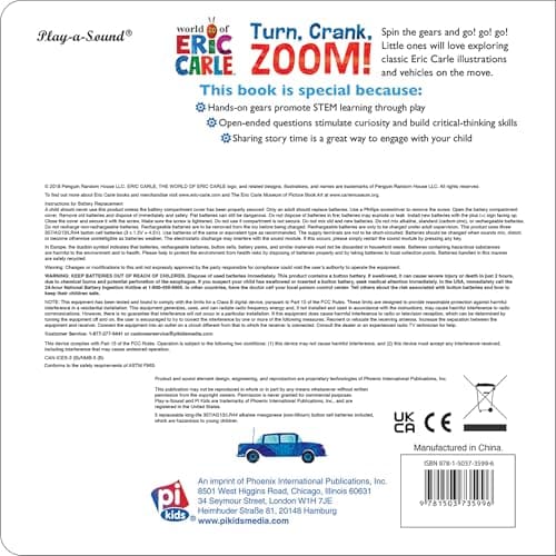 World of Eric Carle, Turn, Crank, Zoom! A STEM Gear Sound Book - PI Kids 1503735990