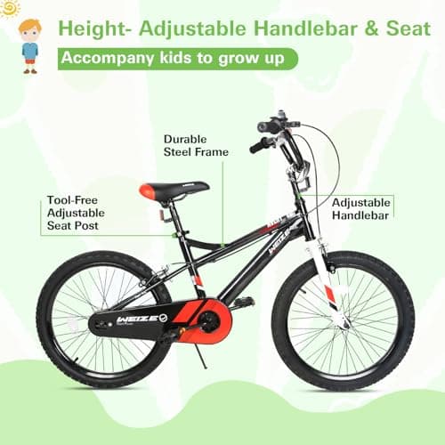 WEIZE Kids Bike,14 16 20 Inch Children Bicycle for Boys Girls Ages 3-12 Years Old, Rider Height 32-60 Inch, Coaster Brake, Multiple Color Options