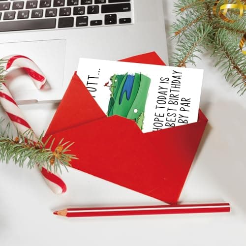 Thick 5.3in x 8in Card Stock with Premium Envelope,Blank Inside for Personal Message,Birthday Decoration for Men YiKaLus Funny Golf Birthday Card,Sports Bday Gift for Men Husband Dad B0CTQ8RQY7