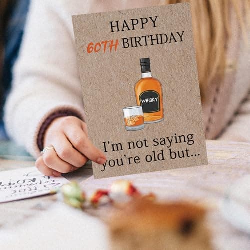 Funny 60th Birthday Cards Gifts for Women Men Her Him, 60 Year old Birthday Decorations for Dad Mom Husband Wife