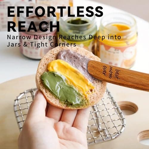 Gifts for Mom from Daughter Son, BEST MOM EVER Teak Wood Spurtle Spatula, Christmas Birthday Mother's Day Gifts, Best Mom Gift, Natural Kitchen Utensils for Sourdough Starter, Mixing, Jar Scraping