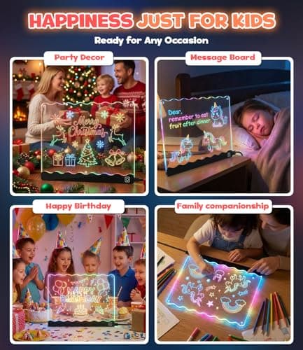 USB-C 10" Light Up Coloring Pad, 7 Color Doodle Glow Tablet, 7 Pens, 10 Tracing Sheets, Unicorn Birthday Gift Age 4 5 6 7 8 9 LED Drawing Board for Girls, Arts Gifts Kit and Crafts Toys for 3+ Year Old B0GDCX74KL