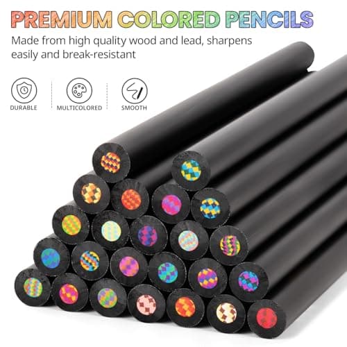 Stocking Stuffers, Art Supplies, 12 Rainbow Colored Pencils, Teen Girl Gifts Trendy Stuff, Art Supplies for Kids 9-12, Gifts for 5-12 Year Old Girl, Arts and Crafts for Kids Ages 8-12
