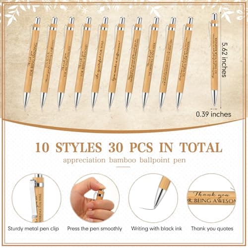 Employee Appreciation Gift, Thank You Ballpoint Pen with Greeting Card for Medical Assistant Vet Tech Week Women Men Team ReliThick 30 Sets Inspirational Pens Bulk Customer Service Week Gifts B0DHFVH6YB