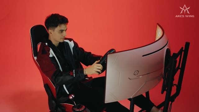 ARES WING Racing Simulator Cockpit with Monitor Mount and Seat, Formula and GT Sim Racing Cockpit Compatible with Fanatec, Thrustmaster, Logitech, Moza Racing Games on PS5, PS4, Xbox and PC