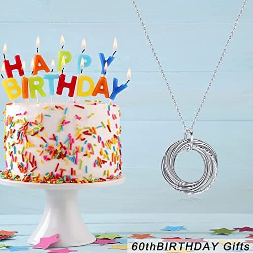 IEFLIFE Birthday Gifts for Women, Sterling Silver Necklaces, 40th 50th 60th 70th 80th 90th Birthday Necklace, 40 50 60 70 80 90 Years Old Birthday Gifts, 4 5 6 7 8 9 Decade Birthday Jewelry for Women