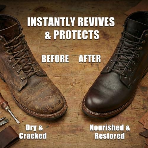 OKOstand Mink Oil Leather Conditioner Kit, 4-in-1 Boot Care Set with 3.52 oz Mink Oil & Horsehair Brush